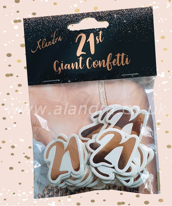 Big Size Rose Gold 21 Confetti